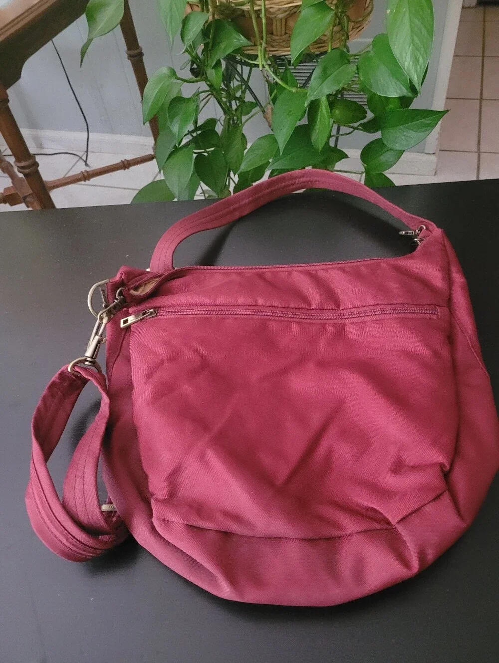 Travelon Wine Red Women's Shoulder Bag - Travel-Friendly